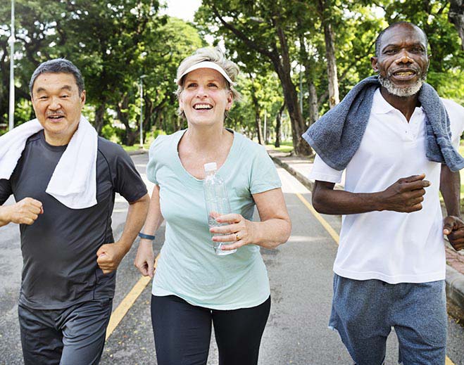 elderly people exercising